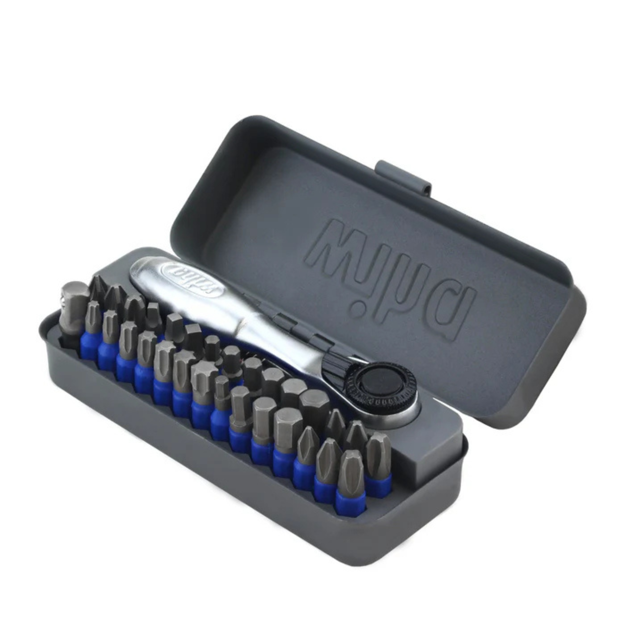 Wiha 32 Piece GoBox TerminatorBlue Impact Bit Set with Mini Ratchet from Columbia Safety